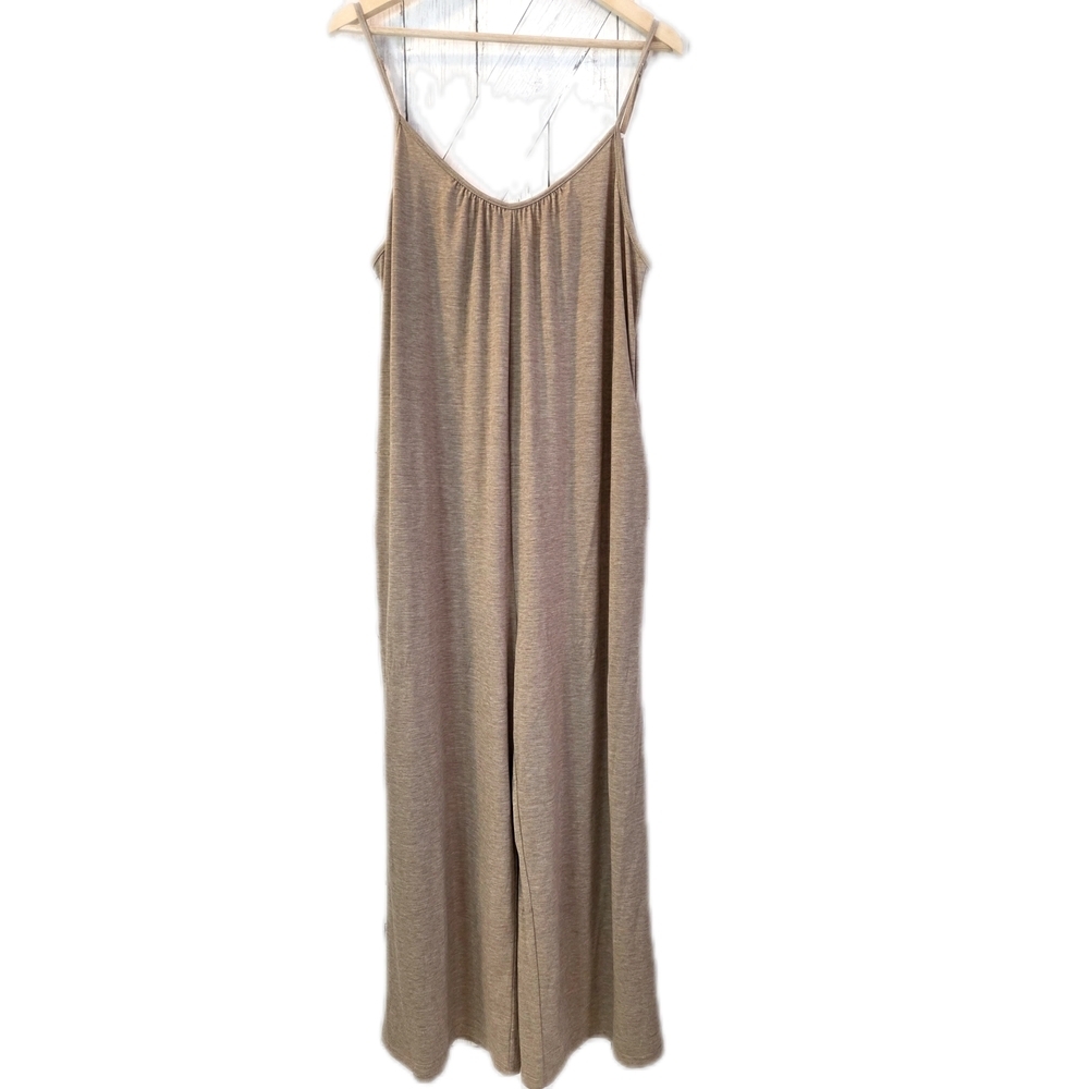 Elegant Tan Sleeveless Jumpsuit - Picture 4 of 4